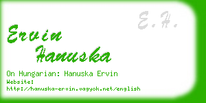 ervin hanuska business card